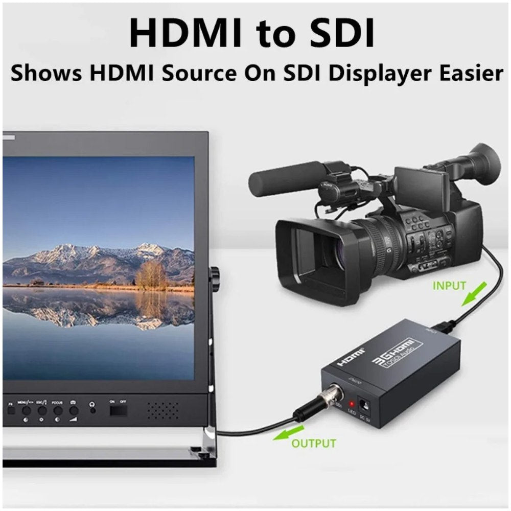 Convertidor HDMI a SDI Metálico 1080p Camaras BNC HD-SDI3G-SDI S1664