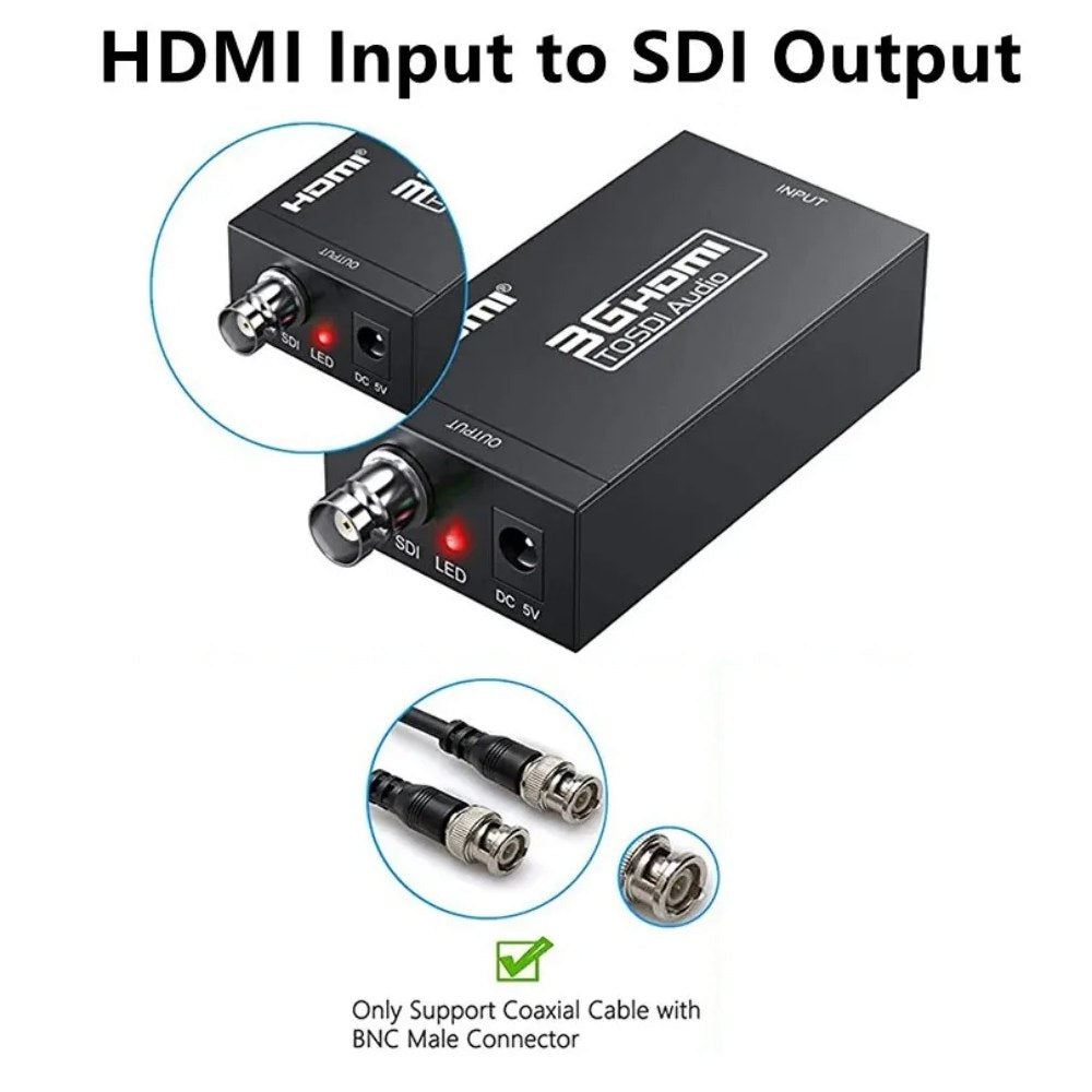 Convertidor HDMI a SDI Metálico 1080p Camaras BNC HD-SDI3G-SDI S1664