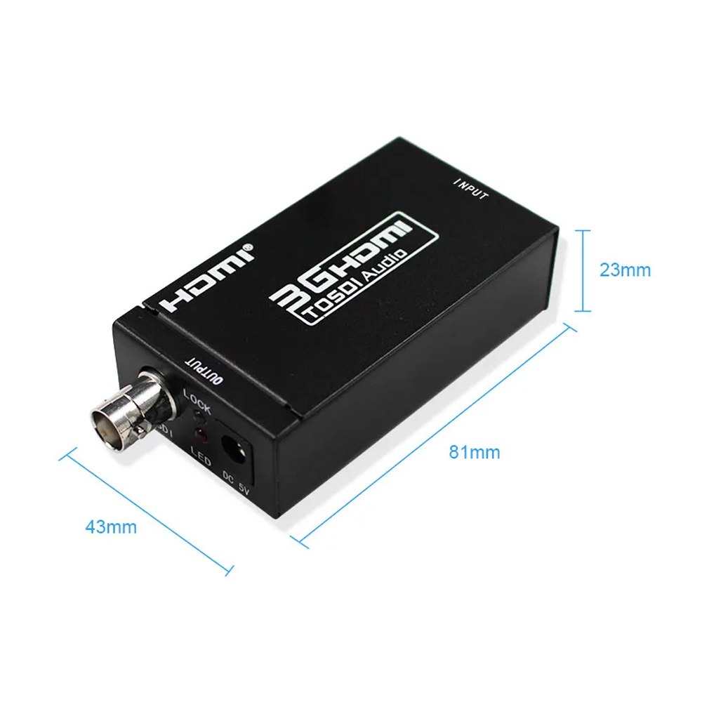 Convertidor HDMI a SDI Metálico 1080p Camaras BNC HD-SDI3G-SDI S1664