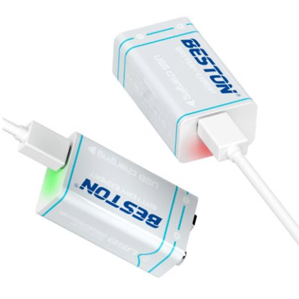Bateria de Litio Pila 9V Recargable USB Tipo C BESTON 1000mAh S1666