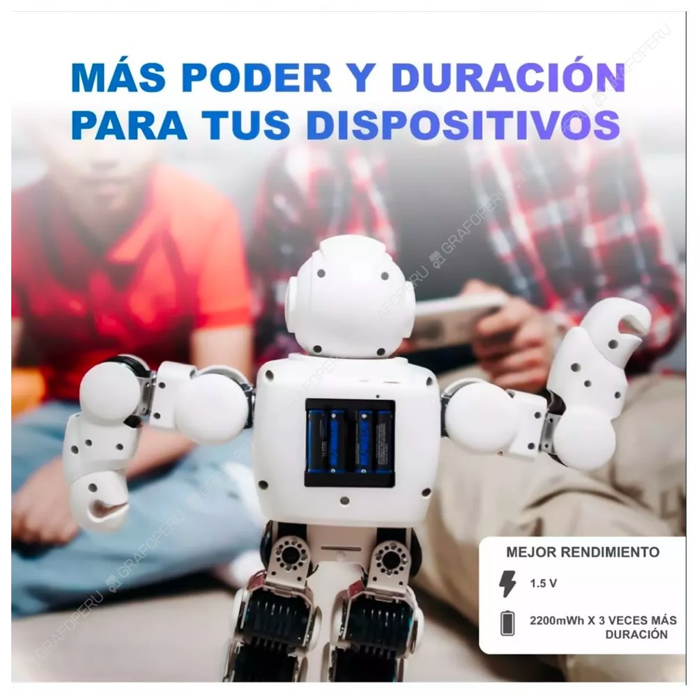4 Baterias de Litio Recargable AA Pila 1.5V 3000mAh USB Tipo C S1667
