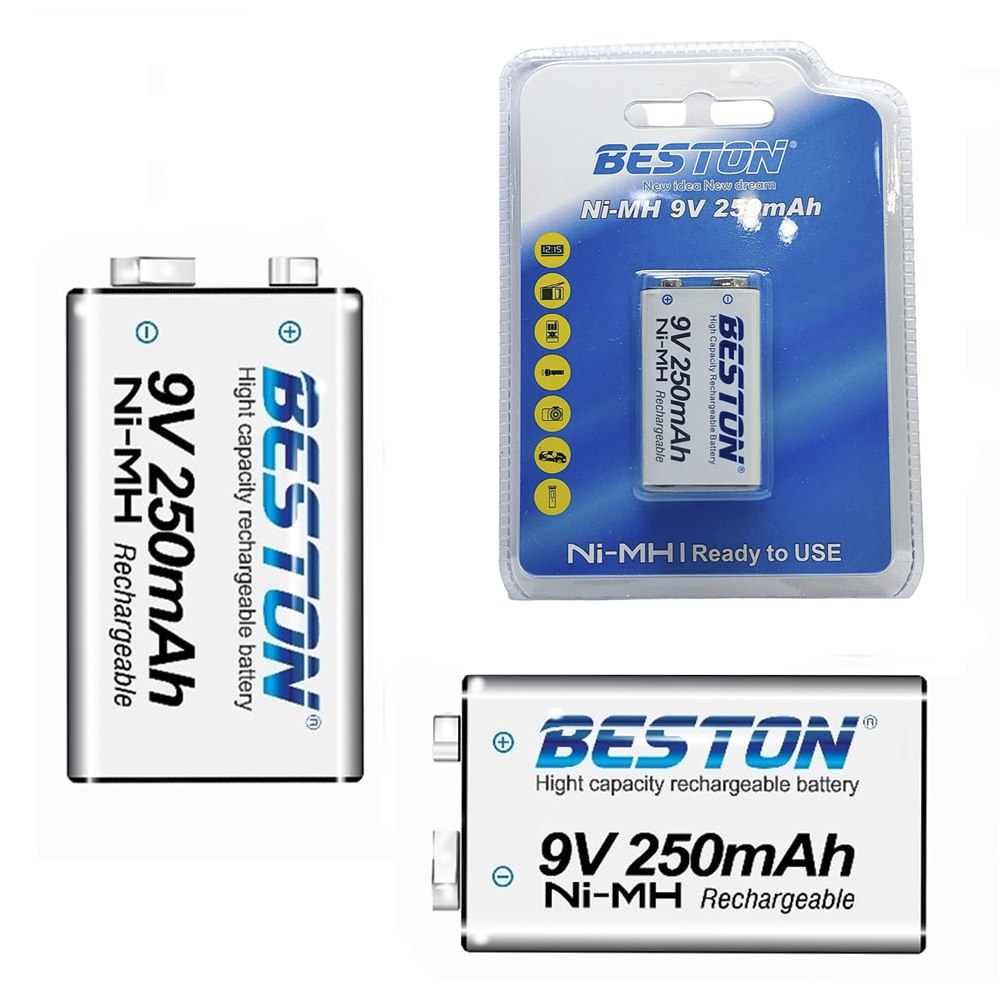 Bateria de Nimh Pila 9V Recargable BESTON 250mAh S1668