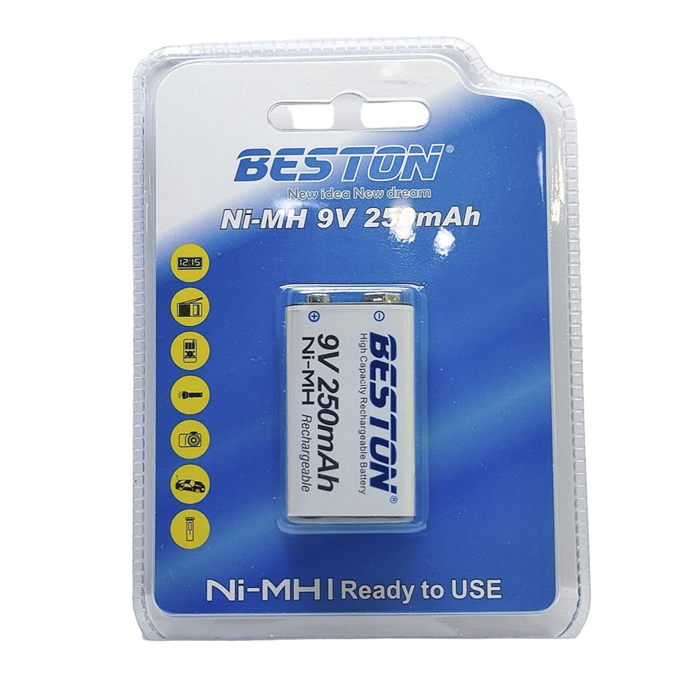 Bateria de Nimh Pila 9V Recargable BESTON 250mAh S1668