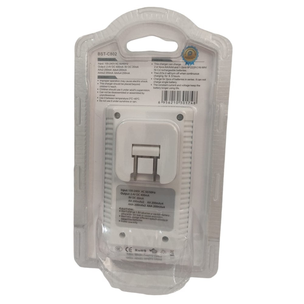 Cargador Rapida de Baterias Pilas Recargables BESTON 4xAA 4xAAA 2x9V S1671