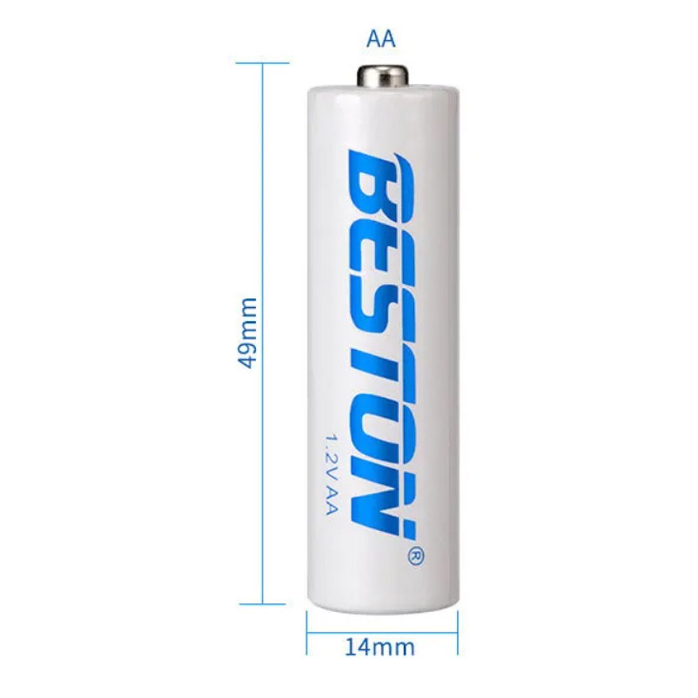 Blister 2 Baterias de Nimh Recargable AA Pilas 1.2V 2500mAh BESTON S1674