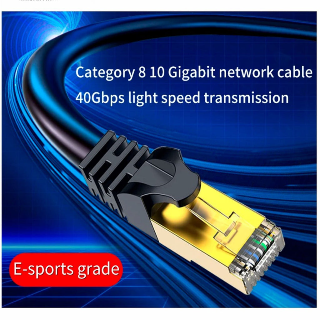 Cable de Red Cat 8 Conector Rj45 40 Gbps Lan Ethernet 3 Metros NETCOM S1681