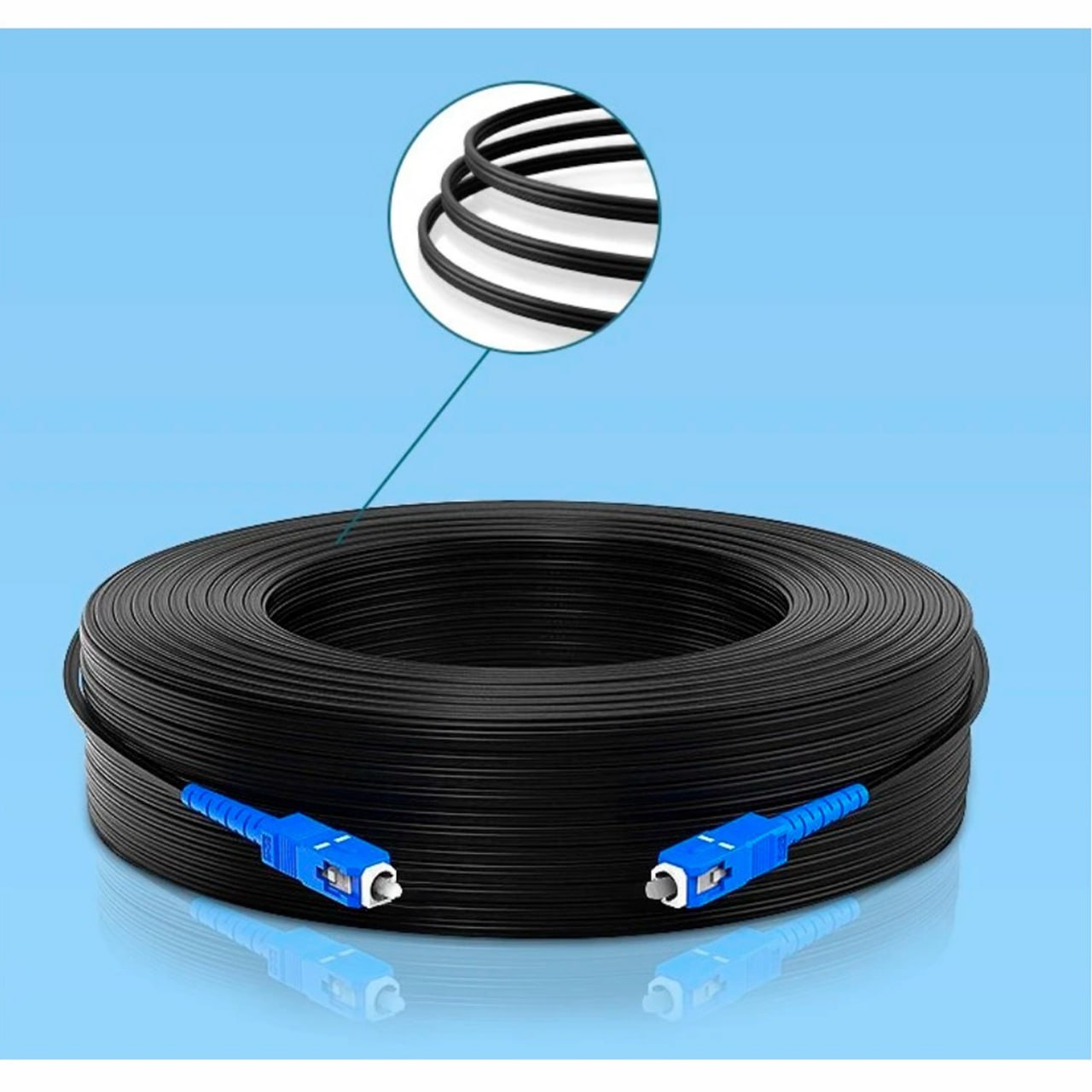 Cable Patch Cord de Fibra Optica SC-SC UPC 200 Metros NETCOM Monomodo S1684