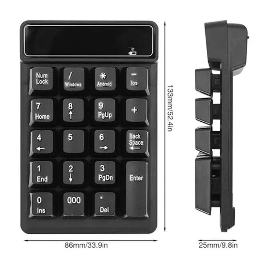 Teclado Numerico Inalambrico 19 Teclas 2.4G Portatil S1691