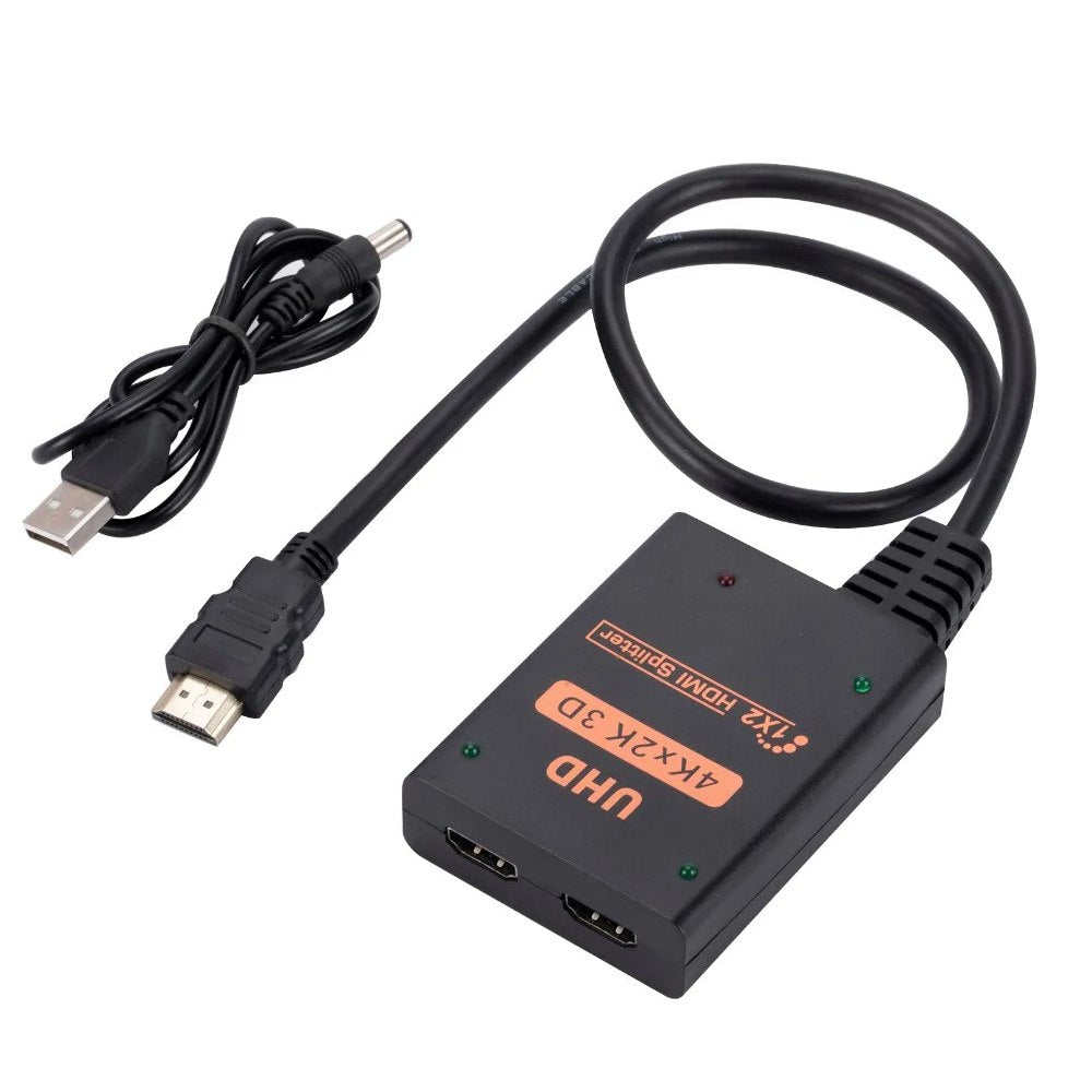 Splitter Hdmi 1x2 Full HD 4K con Cable Multiplica Señal Conecta 2 tv S1692