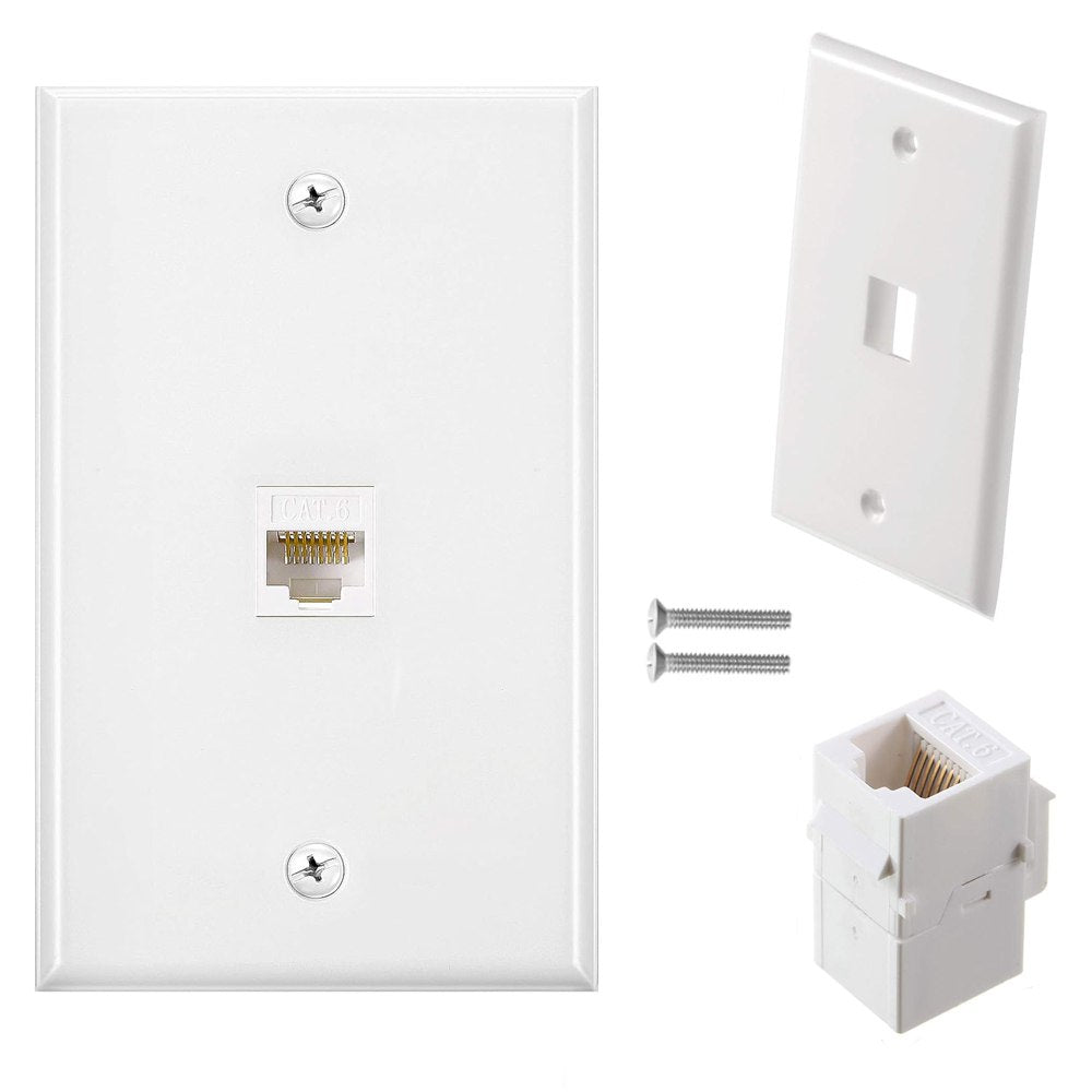 Placa ABS Ethernet RJ45 CAT 6 Faceplate RJ45 Hembra 1 Puesto Empalme S1693