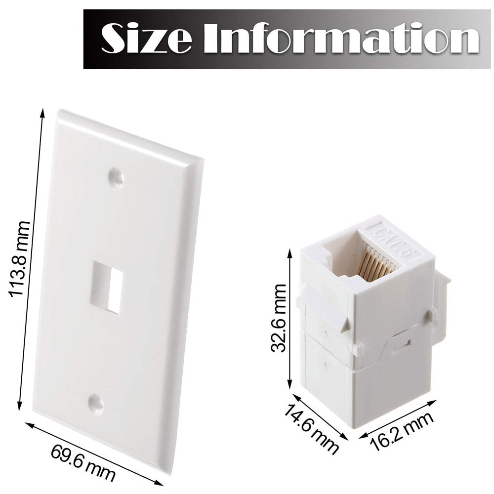Placa ABS Ethernet RJ45 CAT 6 Faceplate RJ45 Hembra 1 Puesto Empalme S1693