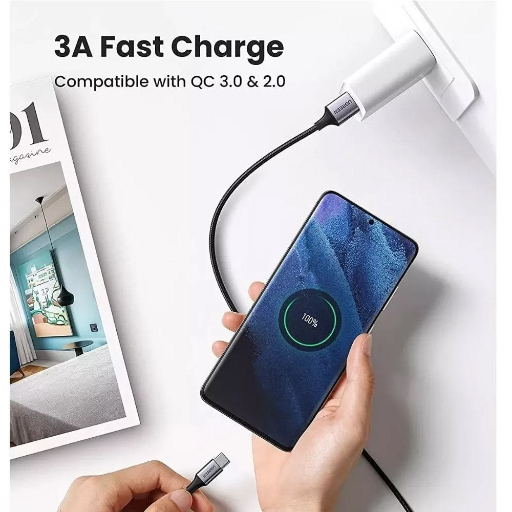 Cable USB a Tipo C UGREEN 3A Carga Rápida 2 Metros QC 3.0 480Mbps S1695