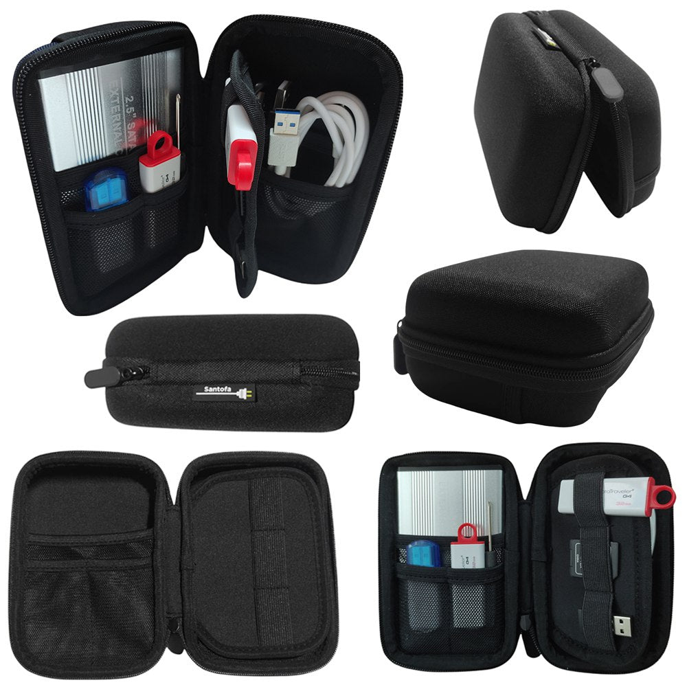 Funda Anti Golpes + Case Disco Duro Externo 2.5 Doble Bolsillo - Negro S1697