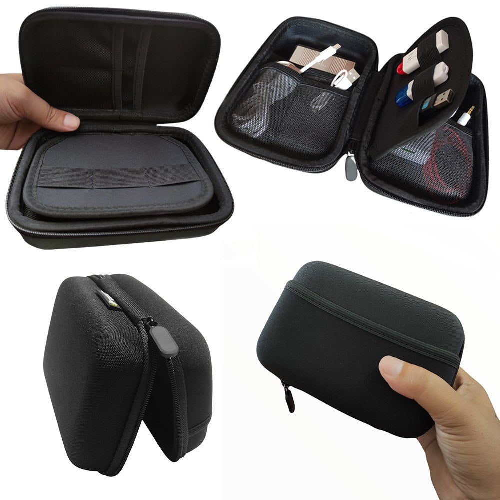 Funda Anti Golpes + Case Disco Duro Externo 2.5 Doble Bolsillo - Negro S1697
