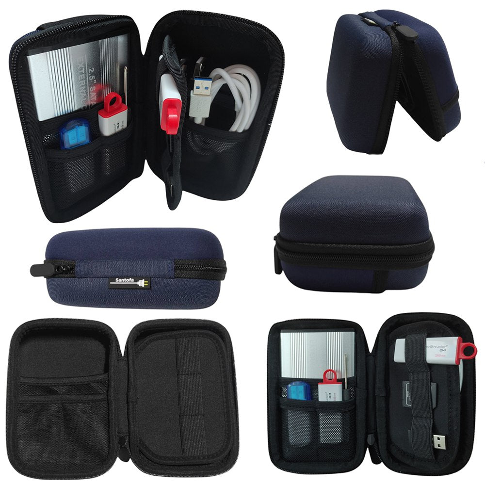 Funda Anti Golpes + Case Disco Duro Externo 2.5 Doble Bolsillo - Azul S1698