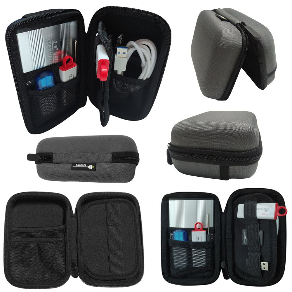 Funda Anti Golpes + Case Disco Duro Externo 2.5 Doble Bolsillo - Gris S1699