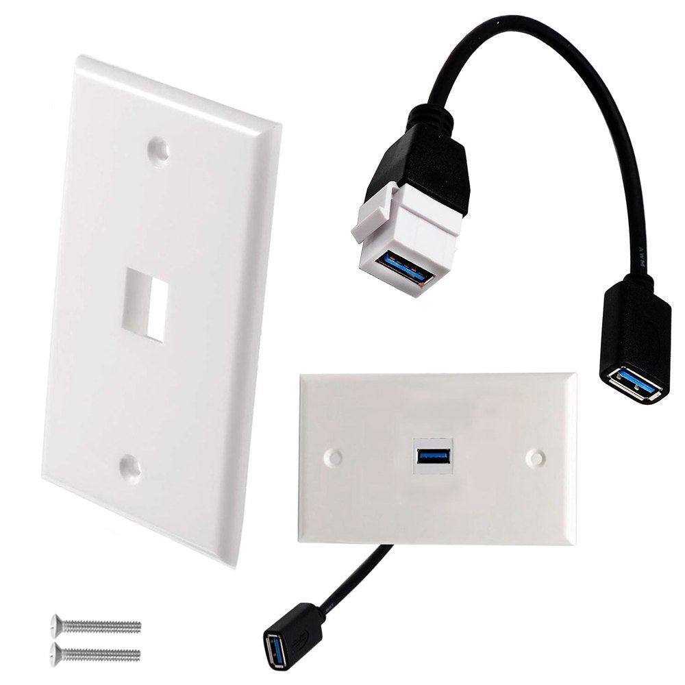 Placa ABS USB 3.0 Faceplate USB 3.0 Hembra 1 Puesto con Cable 15cm S1703