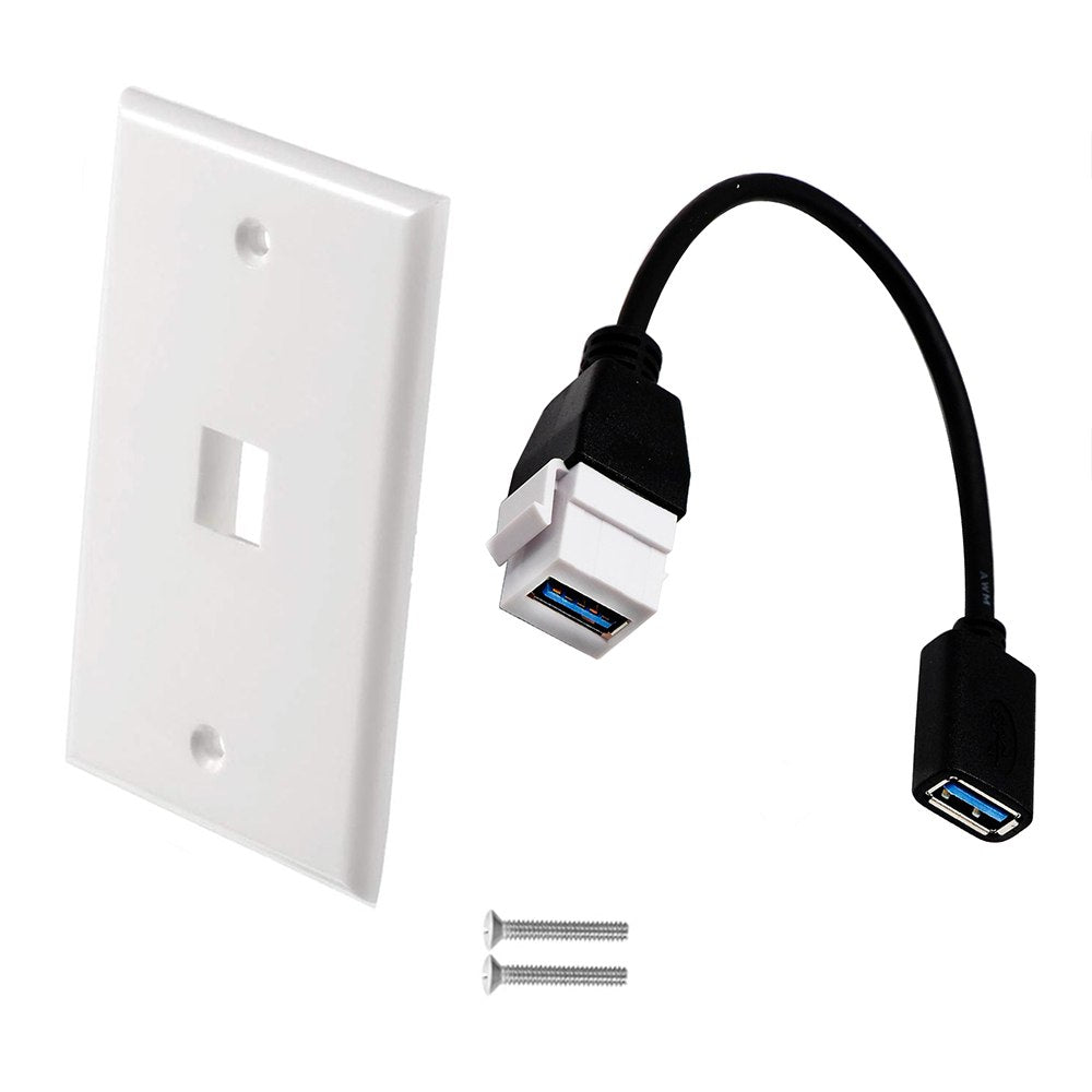 Placa ABS USB 3.0 Faceplate USB 3.0 Hembra 1 Puesto con Cable 15cm S1703