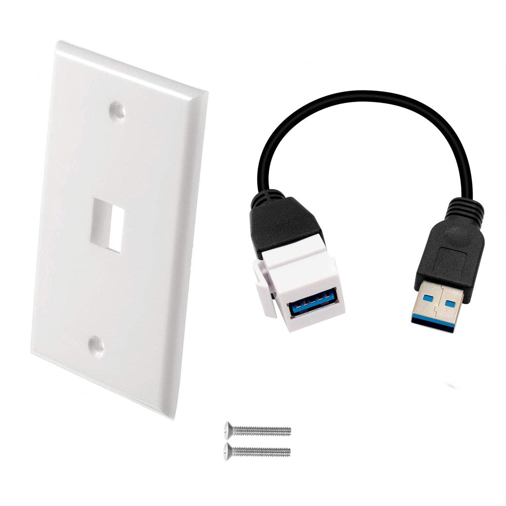 Placa ABS USB 3.0 Faceplate USB 3.0 Macho a Hembra con Cable 15cm S1704