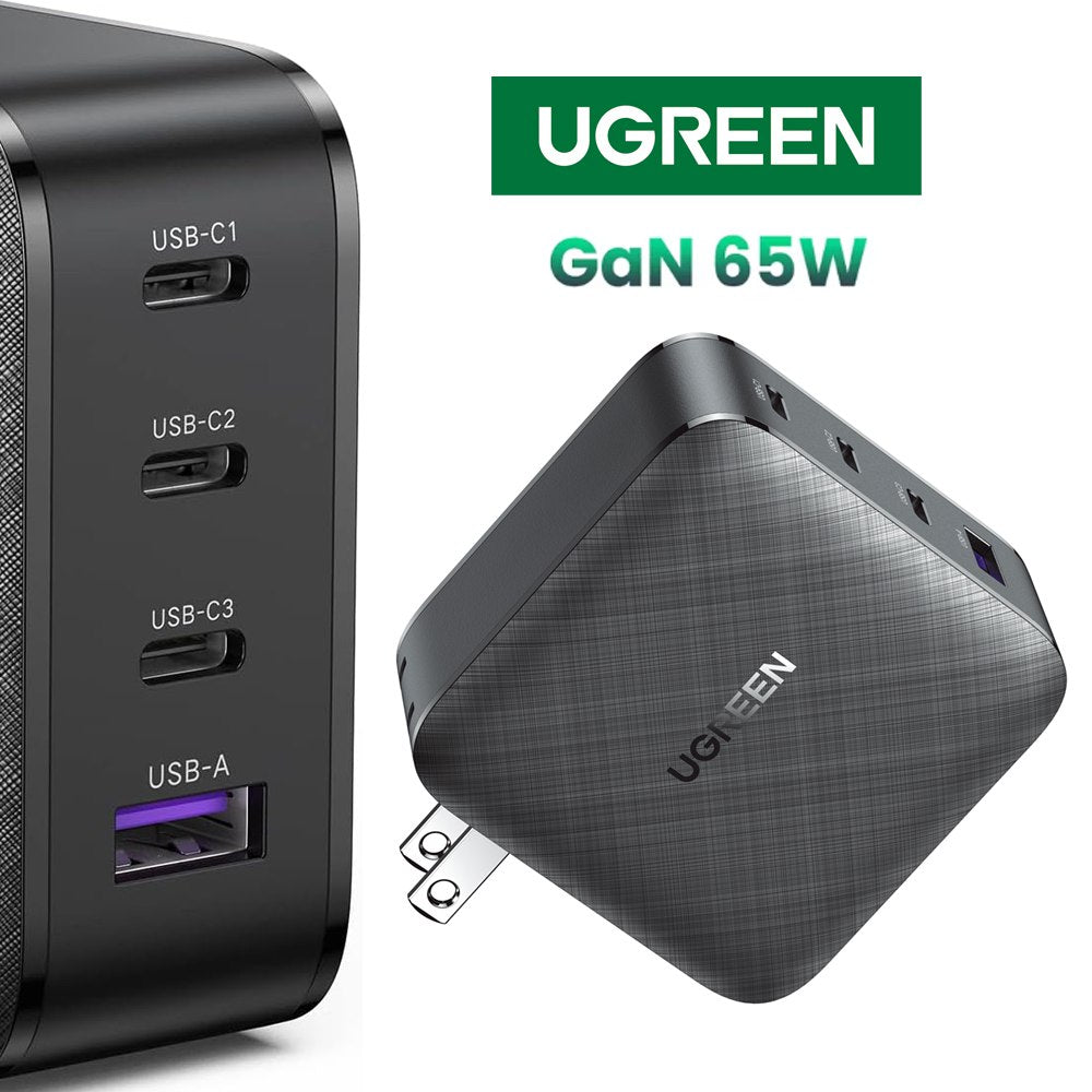 Cargador Ugreen Nexode GaN 65W de Carga Rápida 3 USB-C + 1 USB-A 70773 S1705