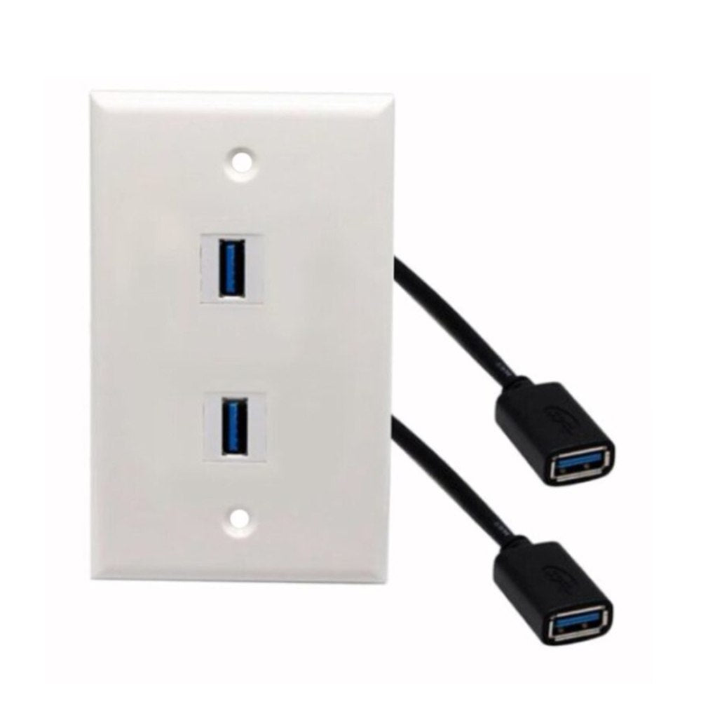 Placa ABS 2 USB 3.0 Faceplate USB 3.0 Hembra a Hembra con Cable 15cm S1708
