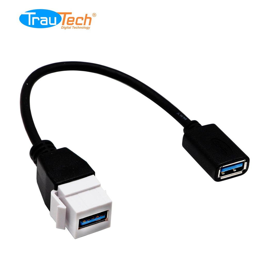 Placa ABS 2 USB 3.0 Faceplate USB 3.0 Hembra a Hembra con Cable 15cm S1708