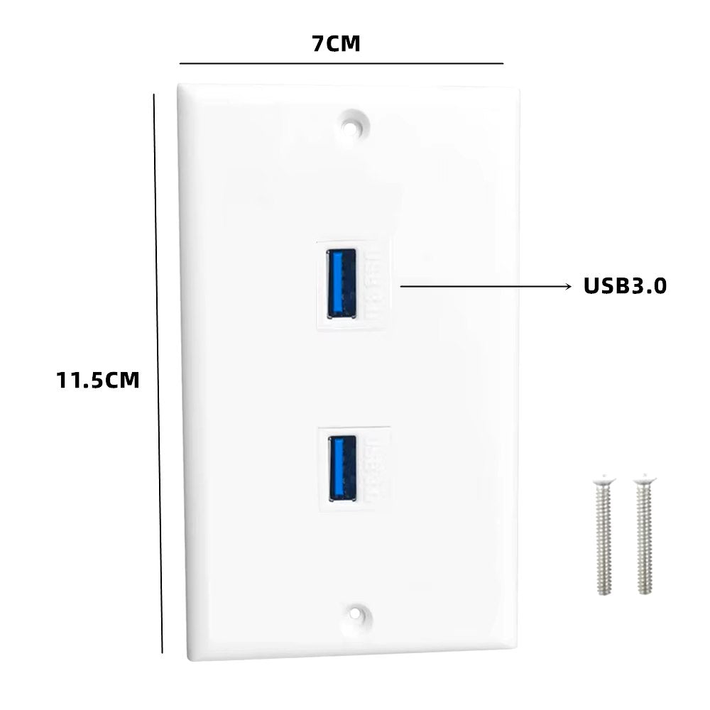 Placa ABS 2 USB 3.0 Faceplate USB 3.0 Hembra a Hembra con Cable 15cm S1708