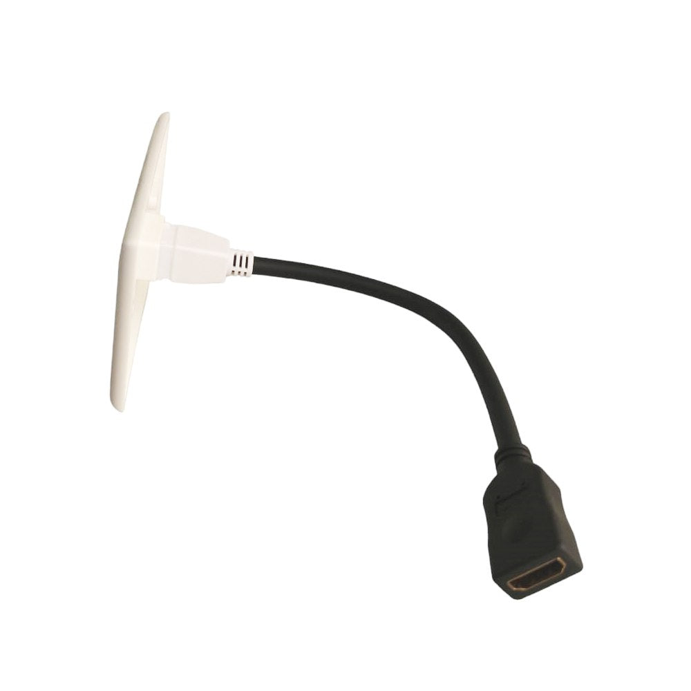 Placa ABS HDMI 2.0 4K Faceplate HDMI Hembra 1 Puesto con Cable Empalme S1709