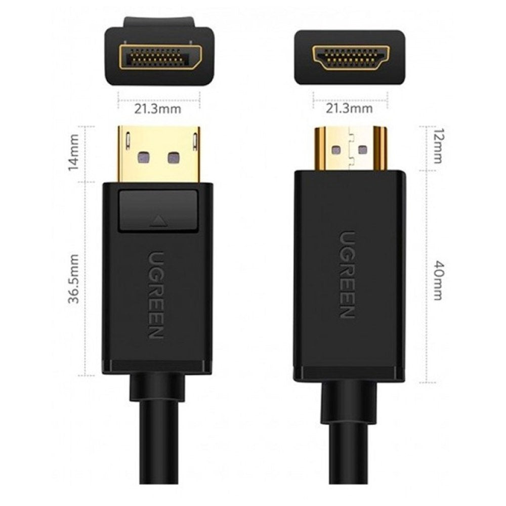 Cable Displayport a HDMI 4K UGREEN 30Hz 10.8Gbps 3 Metros 3D S1711