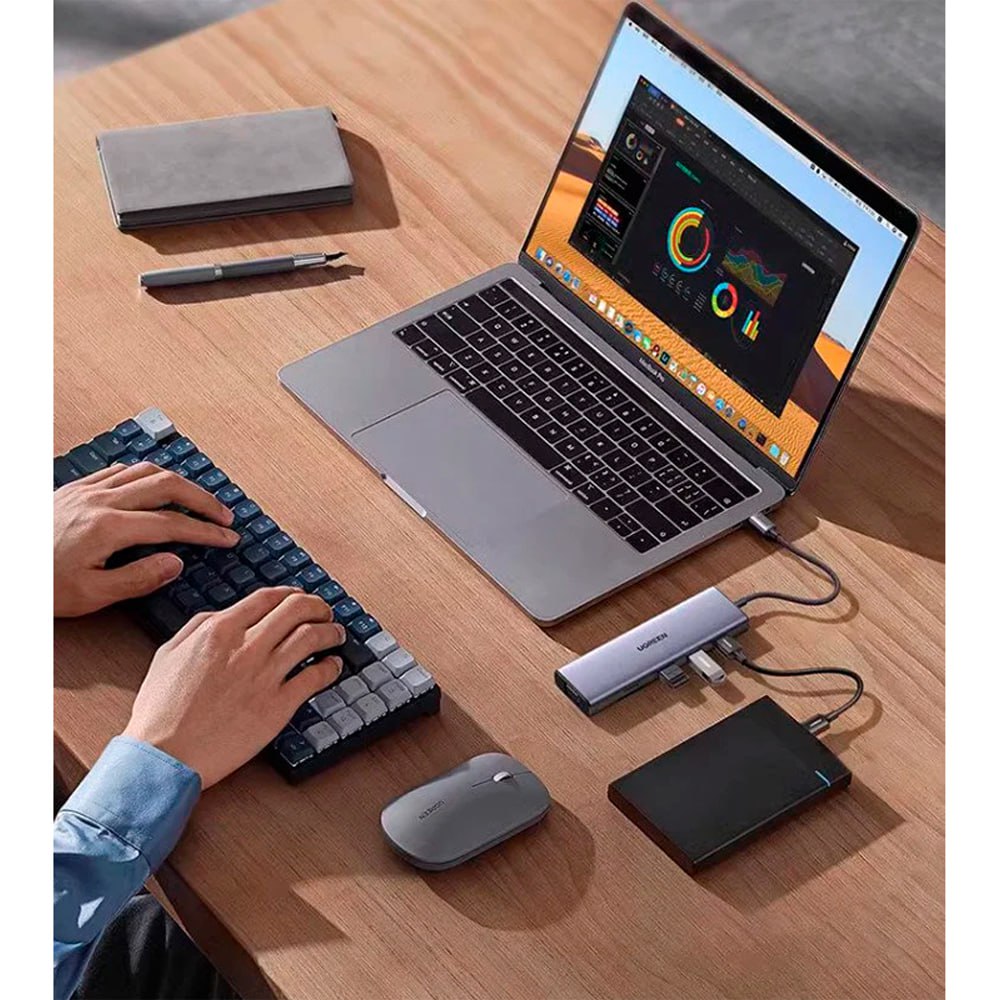 Adaptador Tipo C 9 en 1 Multiport Hub Estacion Lan Hdmi 4k UGREEN 100W S1715