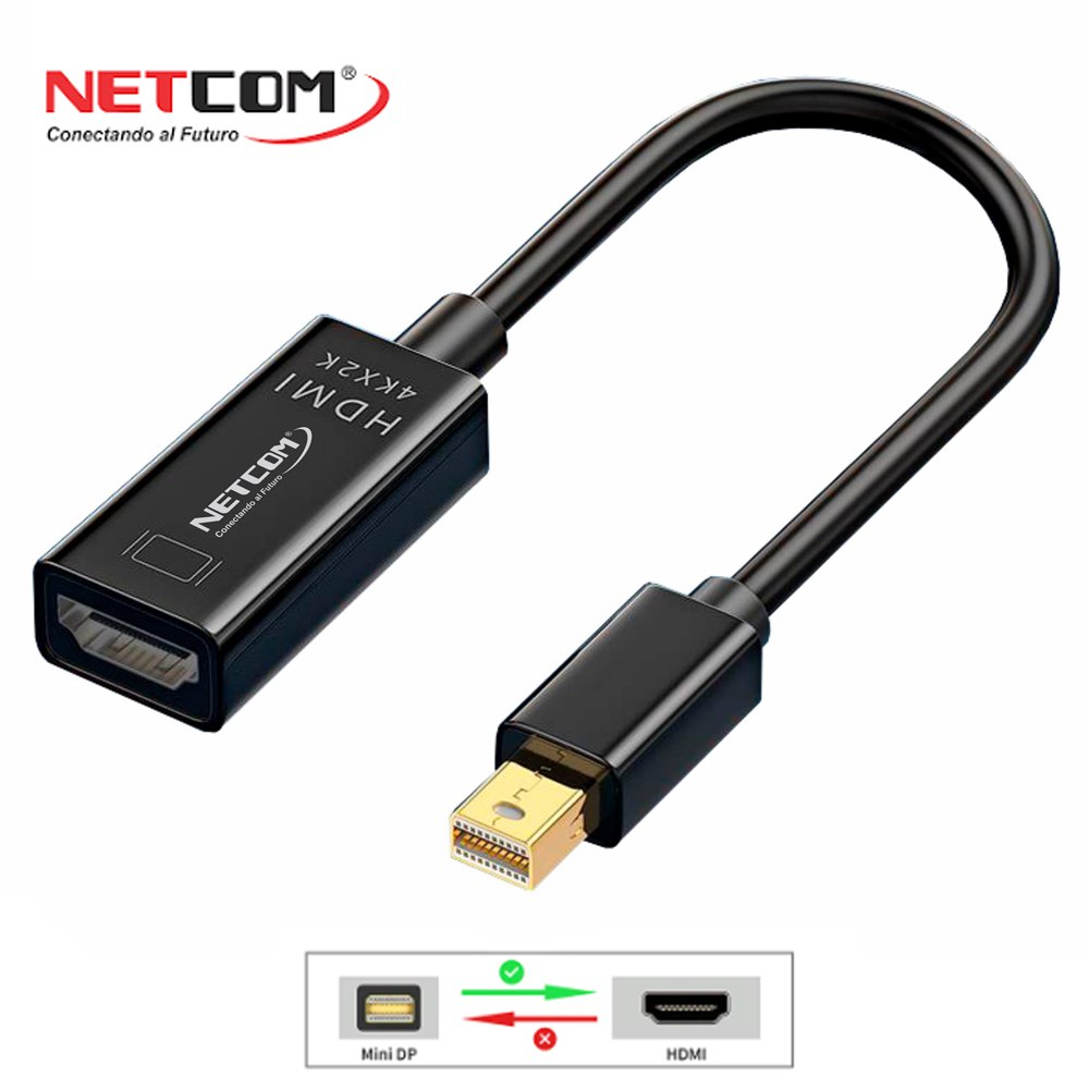 Adaptador Convertidor Mini DisplayPort a HDMI NETCOM 4K 60Hz S1718
