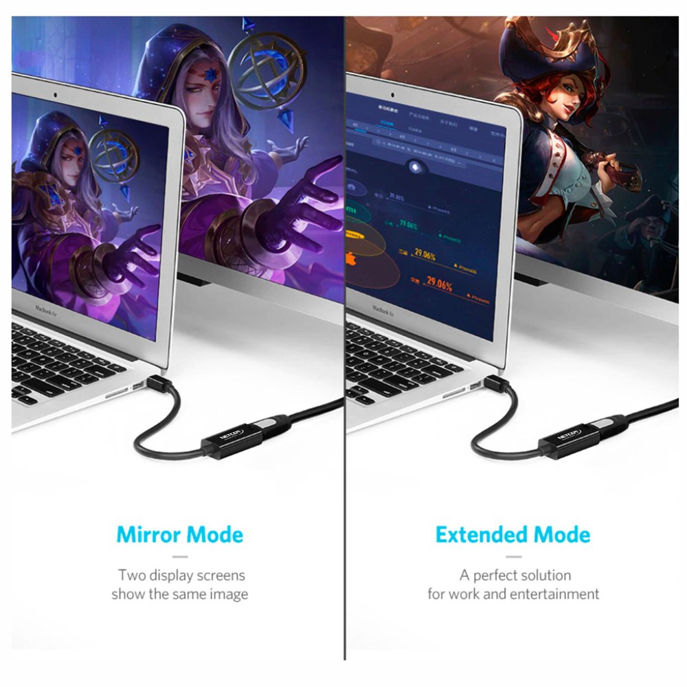 Adaptador Convertidor Mini DisplayPort a HDMI NETCOM 4K 60Hz S1718