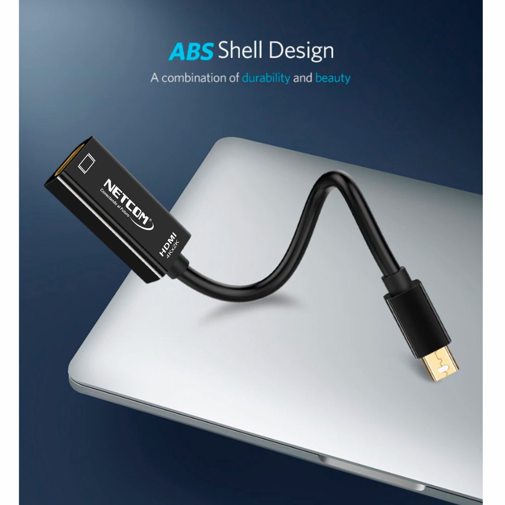 Adaptador Convertidor Mini DisplayPort a HDMI NETCOM 4K 60Hz S1718