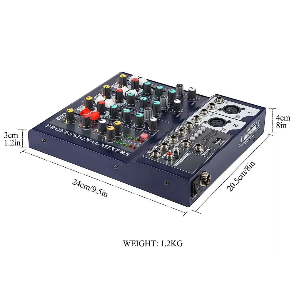 Mezclador de Audio Portátil con Bluetooth USB DJ Karaoke 48V 4 Canales S1719