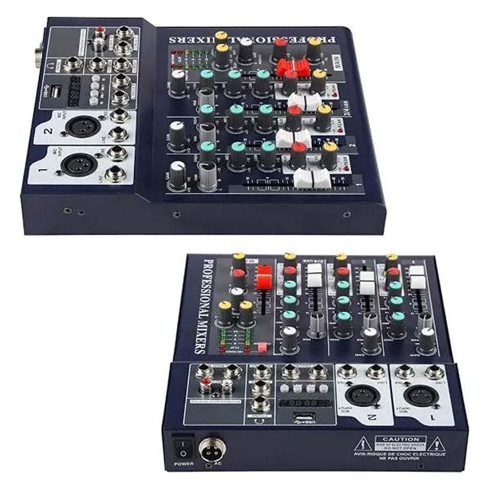 Mezclador de Audio Portátil con Bluetooth USB DJ Karaoke 48V 4 Canales S1719