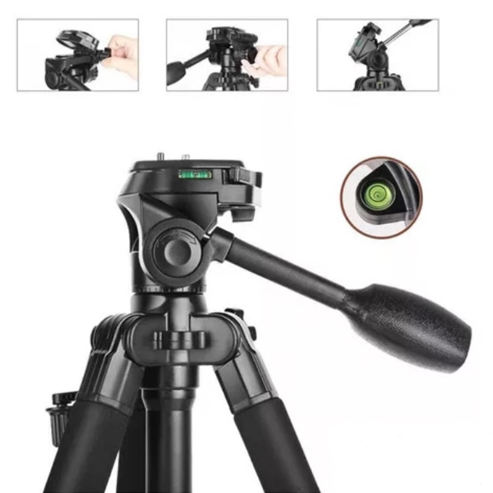 Tripode Camara Celular 3 Secciones 1.67m + Soporte + Funda 3560 S1720