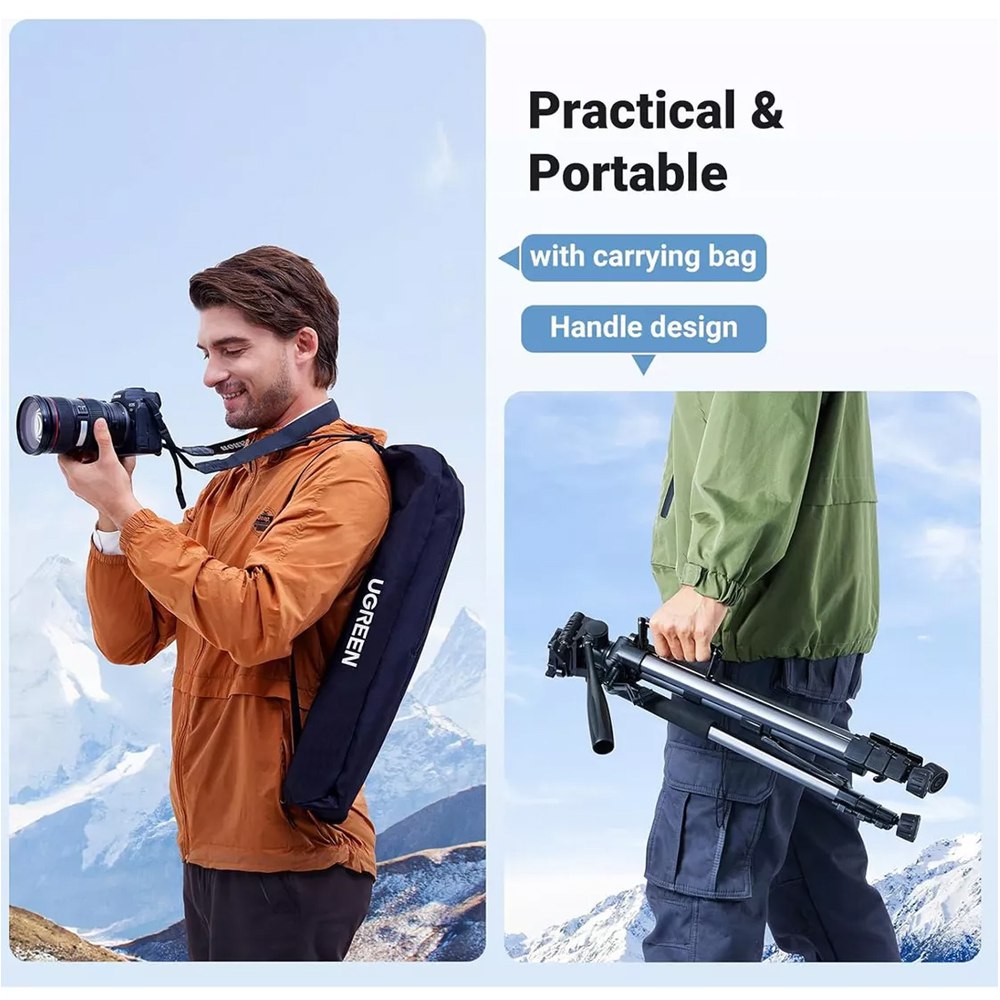 Trípode Profesional 1.75 Metros UGREEN Cámara celular 360° FUNDA S1721