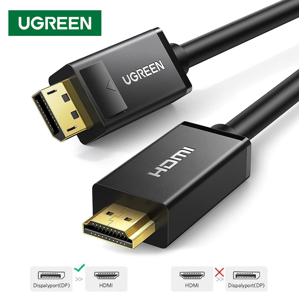Cable Displayport a HDMI 4K UGREEN 30Hz 10.8Gbps 5 Metros 3D S1722