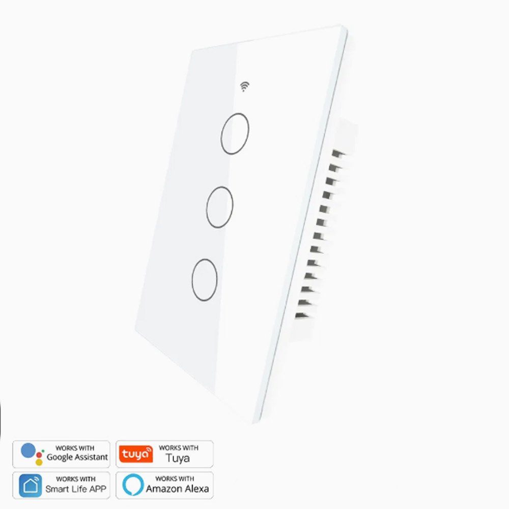 Interruptor 3 Tomas Inteligente Wifi Control Voz Alexa Google Tuya S1746