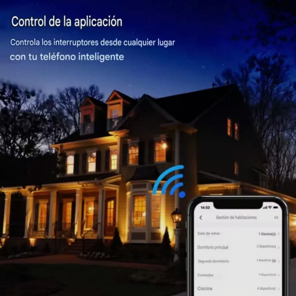 Interruptor 3 Tomas Inteligente Wifi Control Voz Alexa Google Tuya S1746