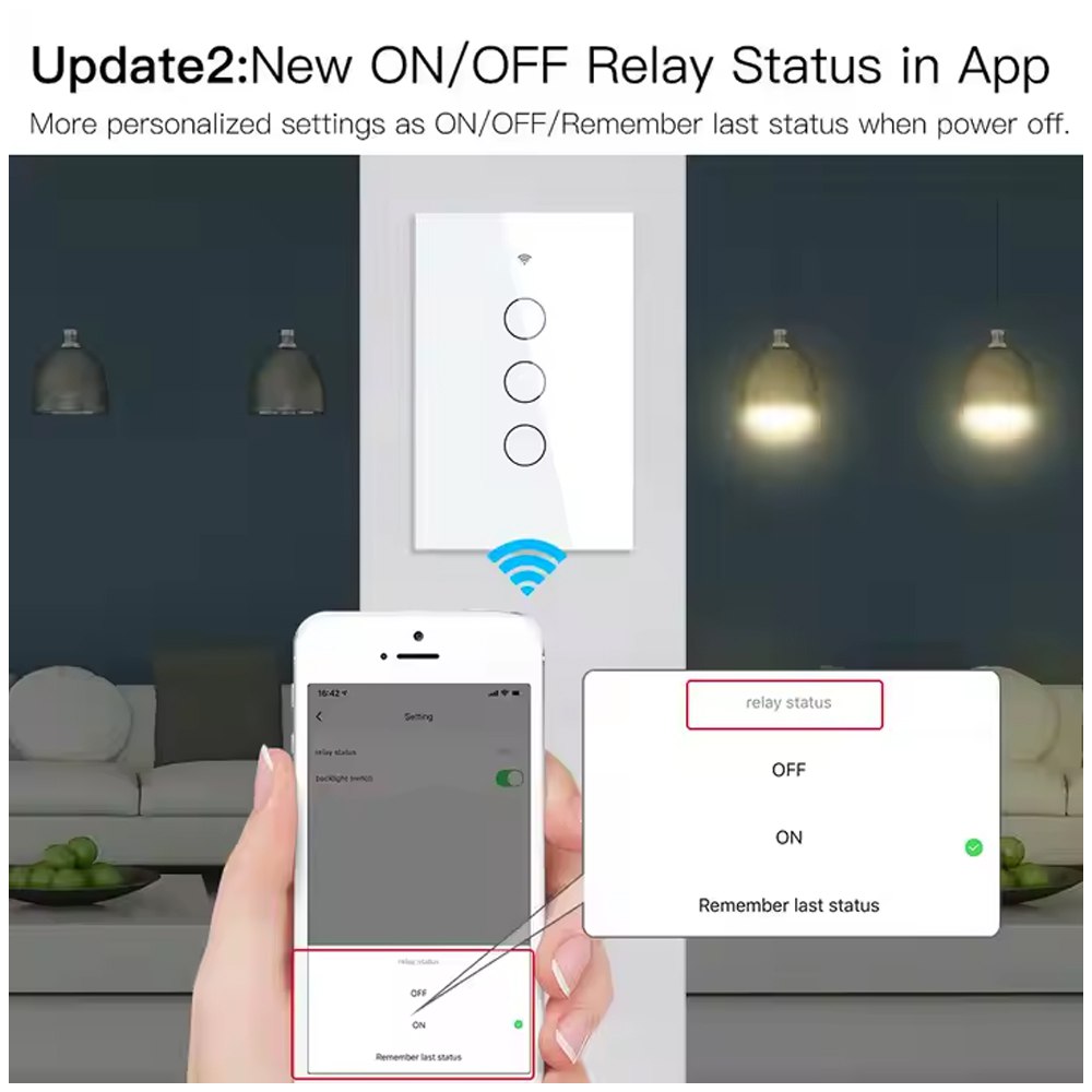 Interruptor 3 Tomas Inteligente Wifi Control Voz Alexa Google Tuya S1746