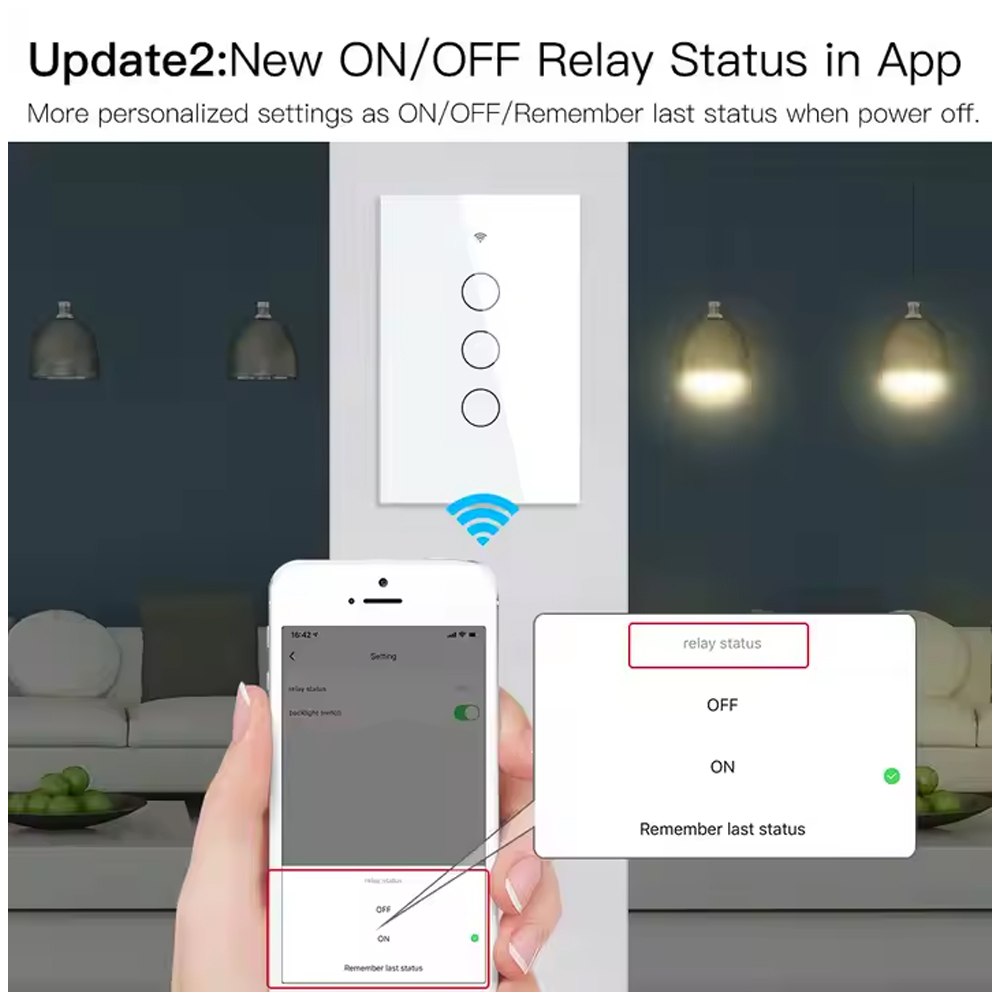 Interruptor 3 Tomas Inteligente Wifi Control Voz Alexa Google Tuya S1746