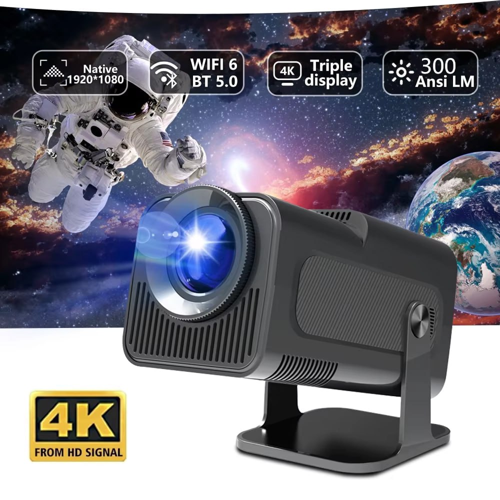 Proyector WiFi6 300ANSI 4K 1080P Bluetooth 5.0 android 11 S1747