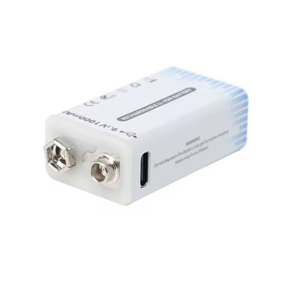 Bateria de Litio Pila 9V Recargable USB tipo C 1350mAh S1748
