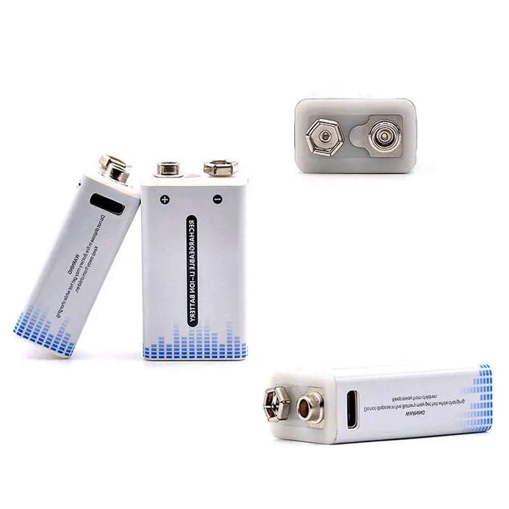 Bateria de Litio Pila 9V Recargable USB tipo C 1350mAh S1748
