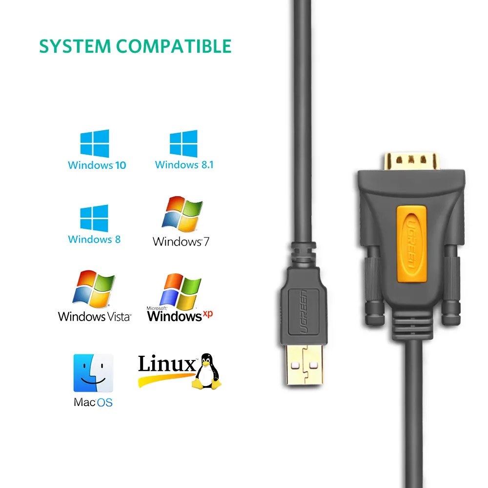 Cable Adaptador USB a Serie RS232 DB9 Serial 3 metros UGREEN S1750