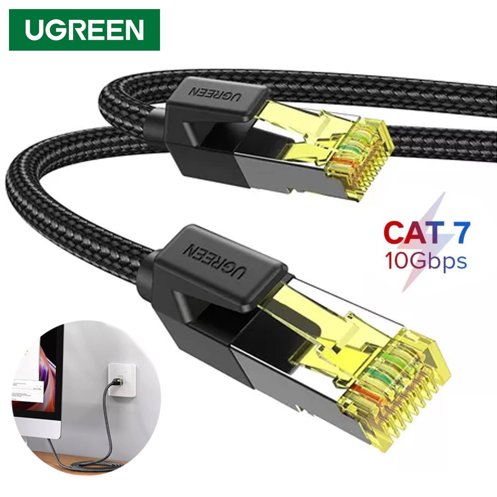 Cable de Red Cat 7 Ugreen Rj45 10 Gbps 5 Metros Nylon Patch Cord cobre S1751