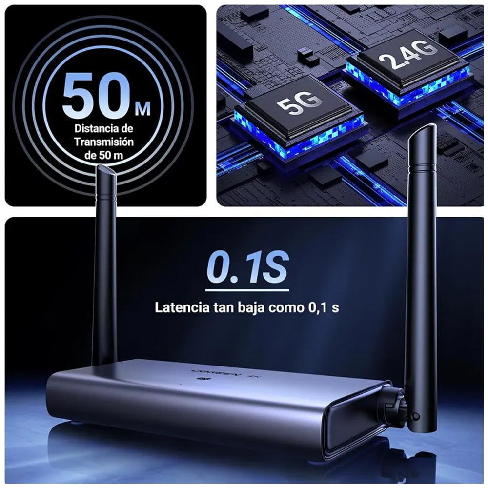 Extensión Extender HDMI VGA Inalámbrico 50 Metros UGREEN 60Hz 4K 5Ghz S1753