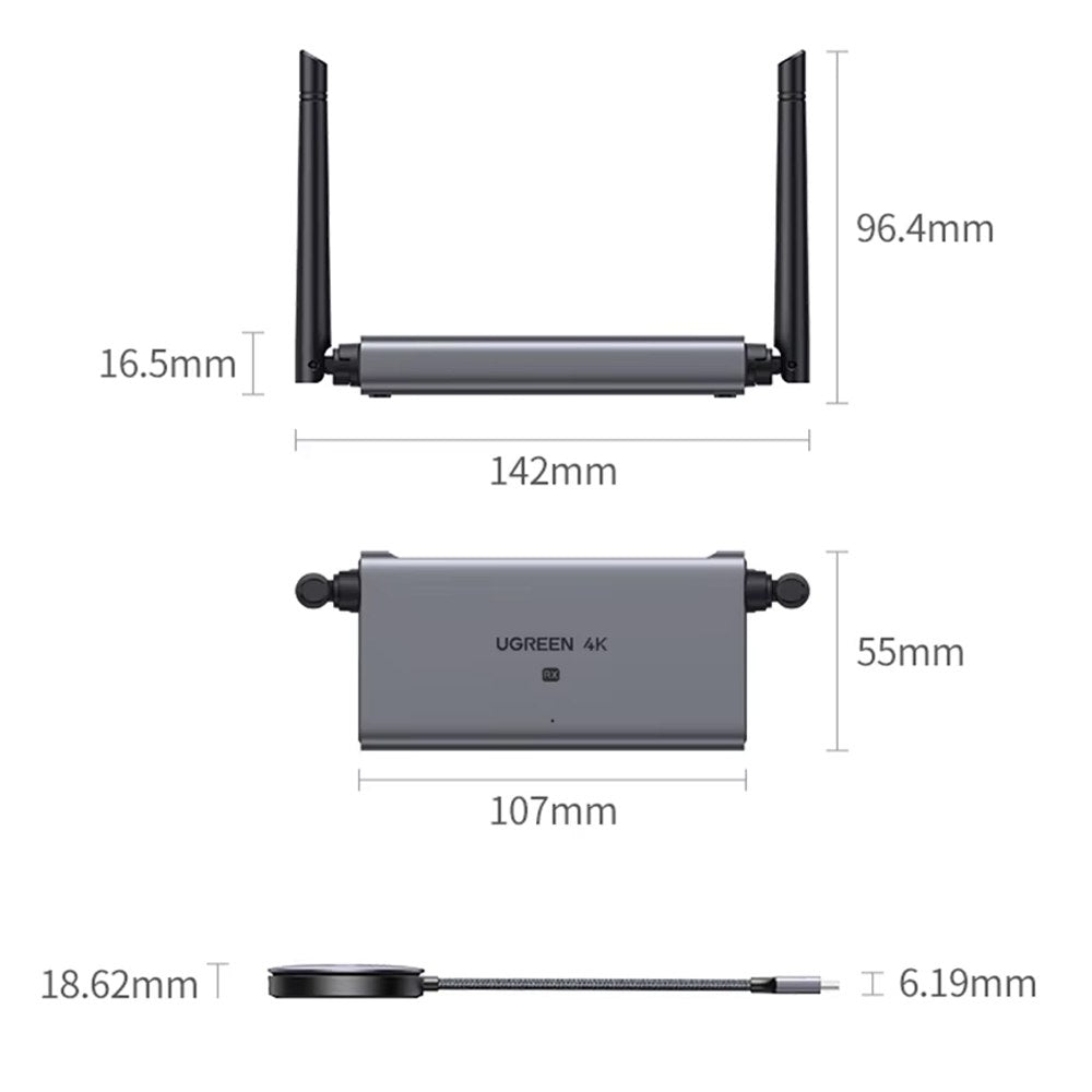 Extensión Extender HDMI VGA Inalámbrico 50 Metros UGREEN 60Hz 4K 5Ghz S1753