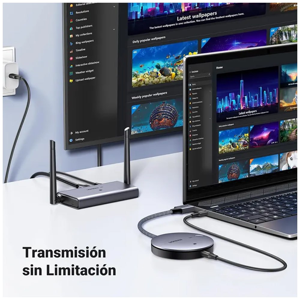 Extensión Extender HDMI VGA Inalámbrico 50 Metros UGREEN 60Hz 4K 5Ghz S1753
